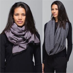 Lululemon Vinyasa Scarf *Rulu Hyper Stripe Mauvelous Heathered Black OS